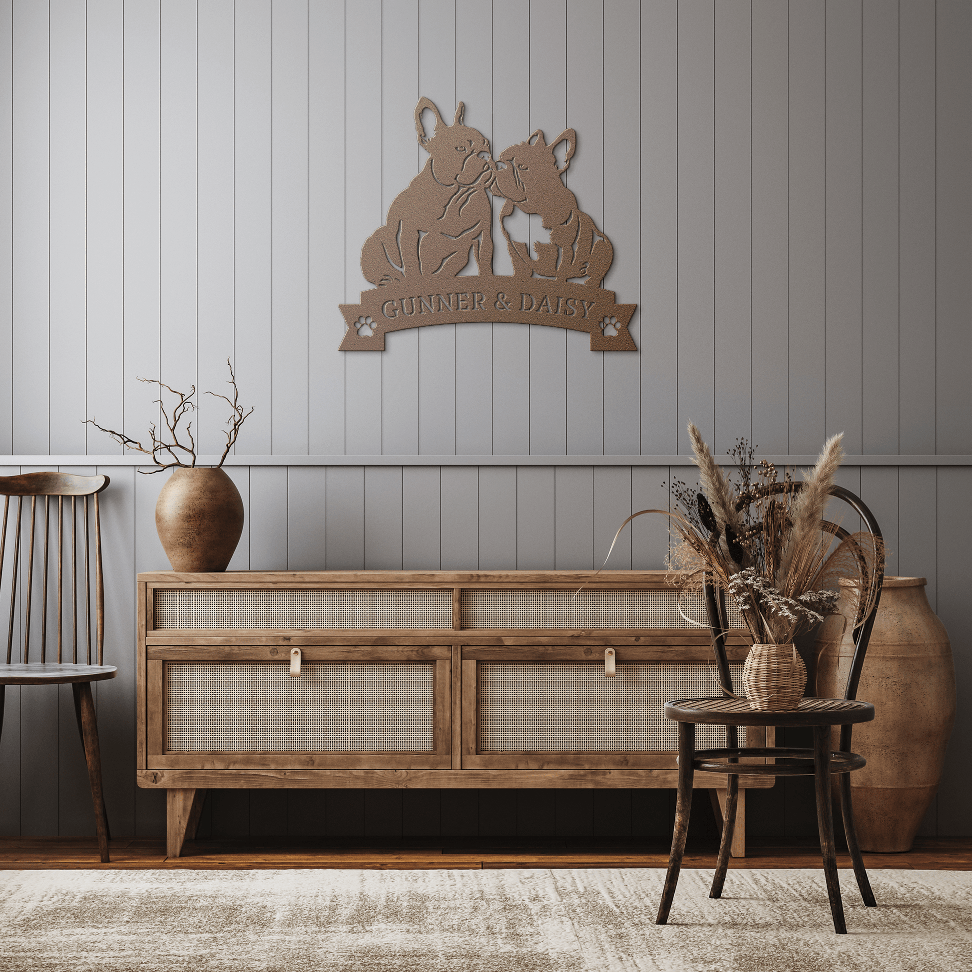 French Bulldog Eternal Love Metal Wall Art - BullyBellyMetal Sign