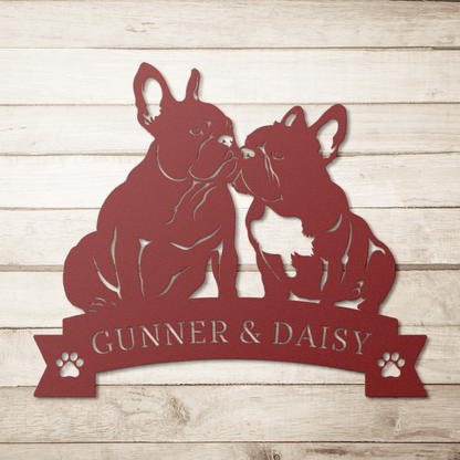 French Bulldog Eternal Love Metal Wall Art - BullyBellyMetal Sign