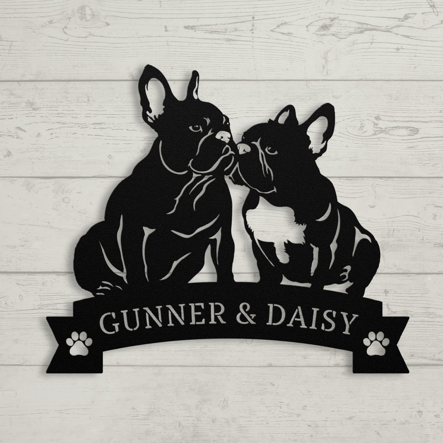 French Bulldog Eternal Love Metal Wall Art - BullyBellyMetal Sign