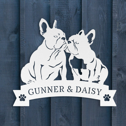French Bulldog Eternal Love Metal Wall Art - BullyBellyMetal Sign
