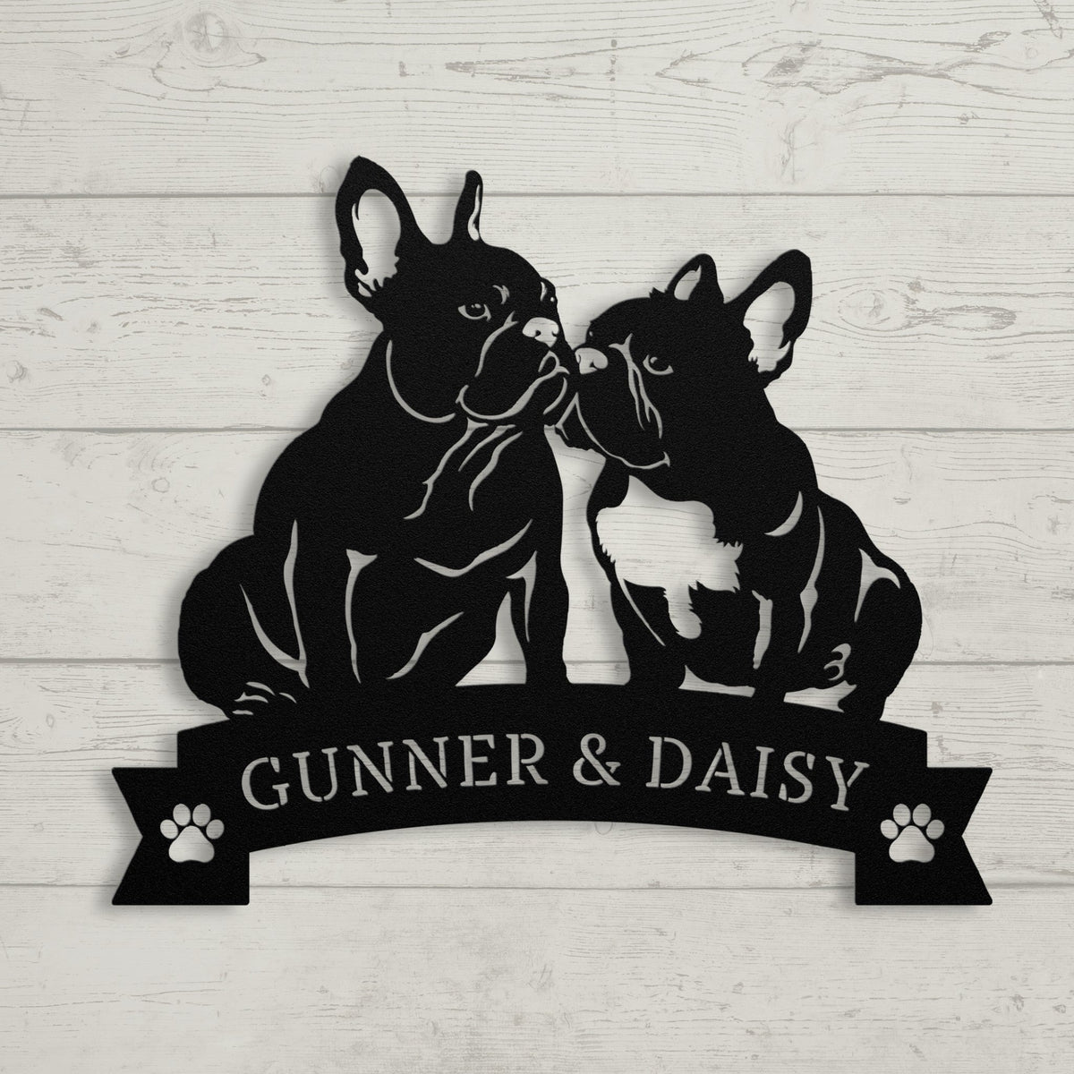 French Bulldog Eternal Love Metal Wall Art - BullyBellyMetal Sign