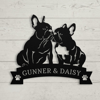 French Bulldog Eternal Love Metal Wall Art - BullyBellyMetal Sign