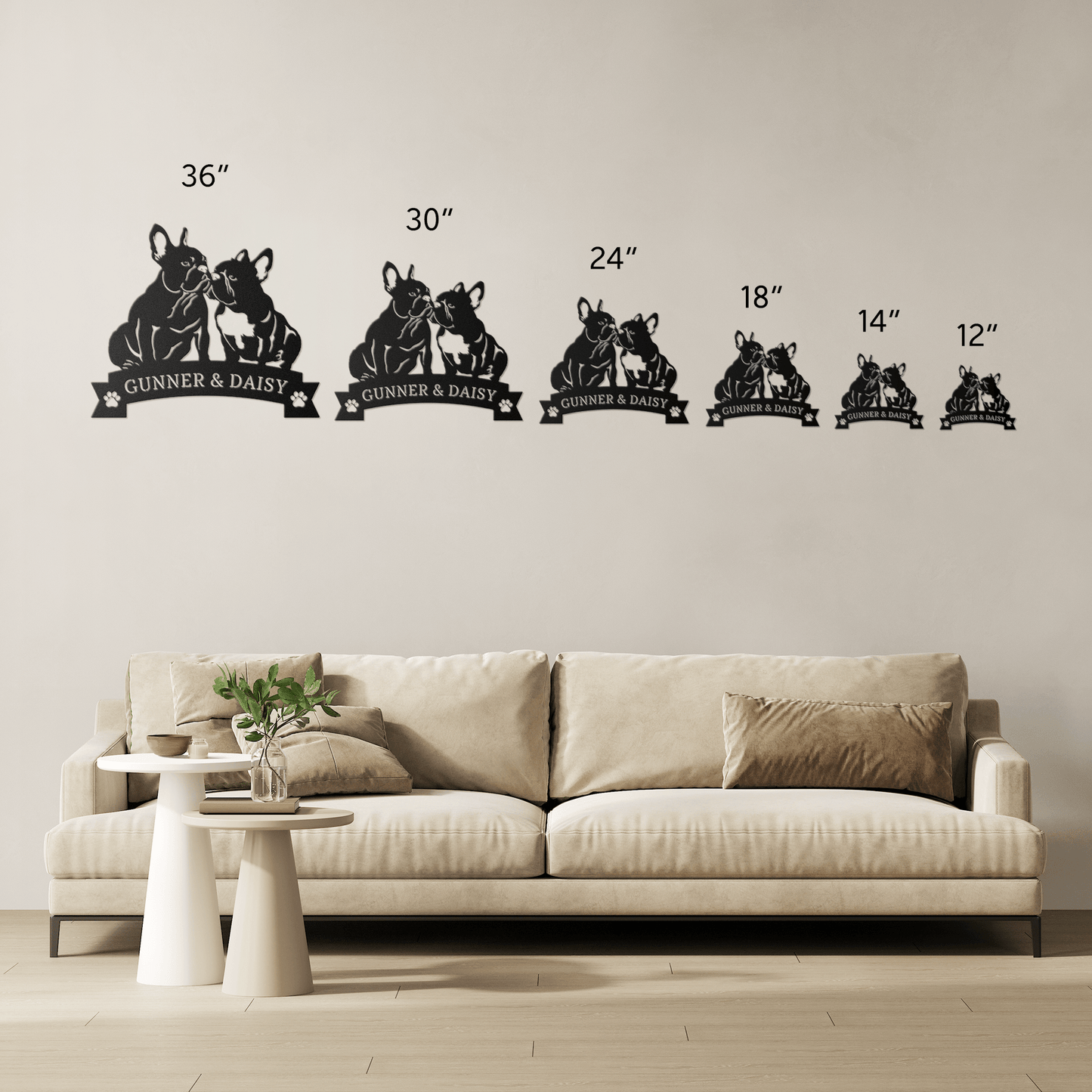 French Bulldog Eternal Love Metal Wall Art - BullyBellyMetal Sign