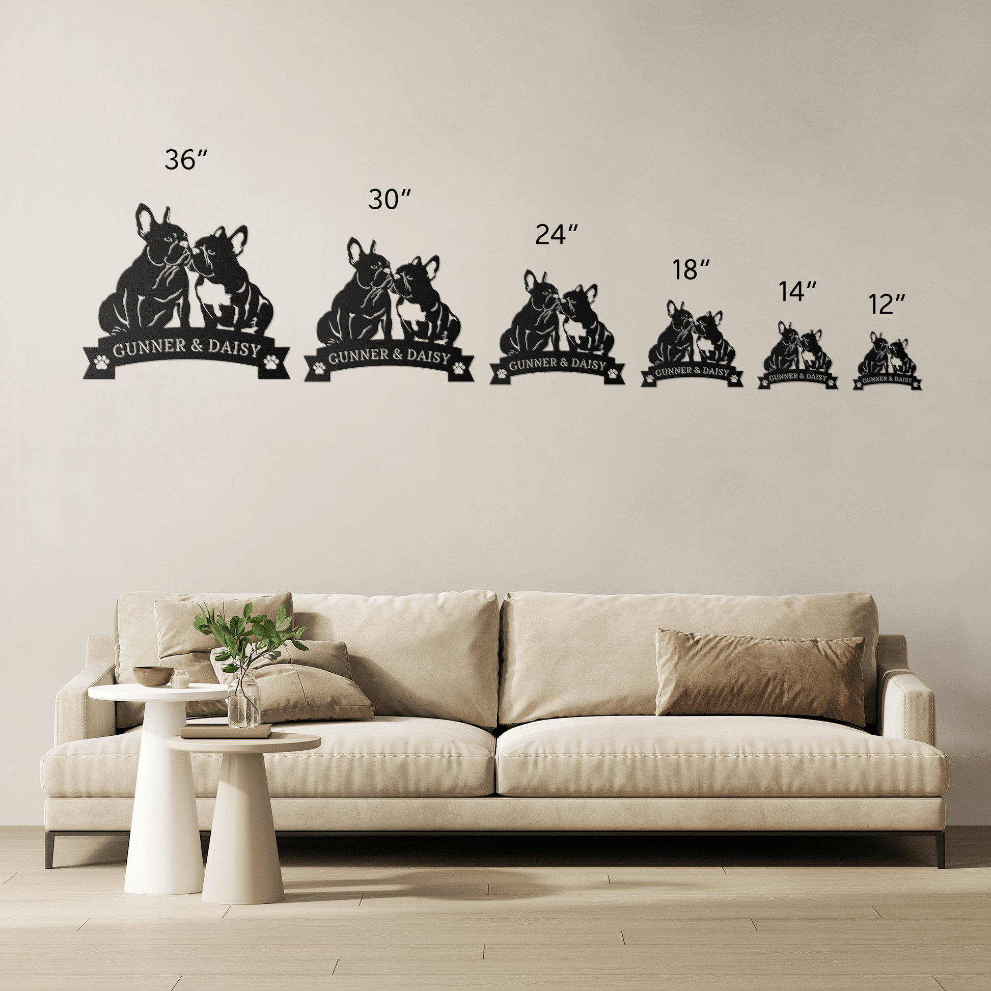 French Bulldog Eternal Love Metal Wall Art - BullyBellyMetal Sign