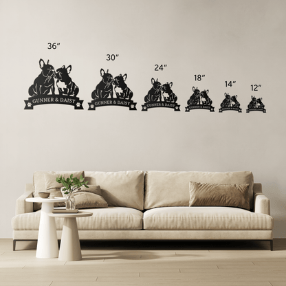 French Bulldog Eternal Love Metal Wall Art - BullyBellyMetal Sign