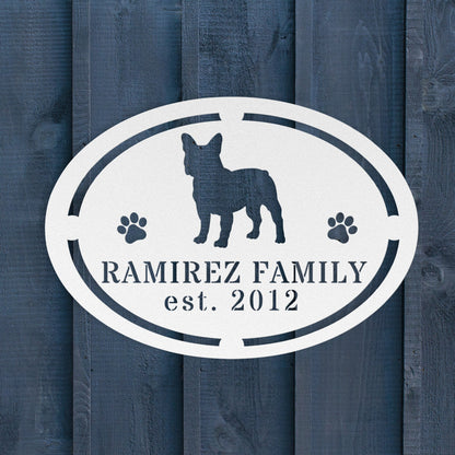 French Bulldog Family Established Metal Sign - BullyBellyMetal Sign