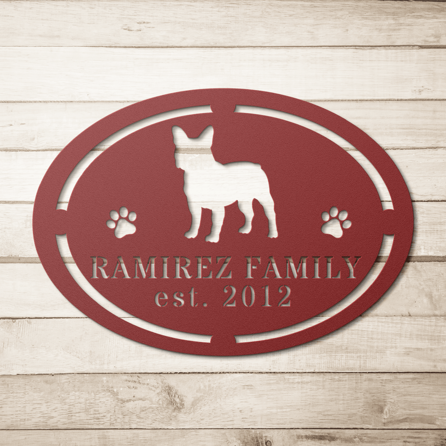 French Bulldog Family Established Metal Sign - BullyBellyMetal Sign