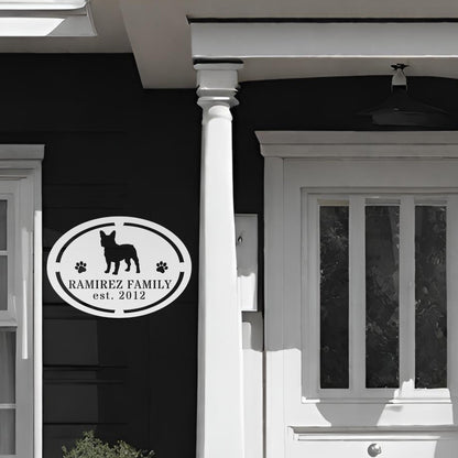 French Bulldog Family Established Metal Sign - BullyBellyMetal Sign