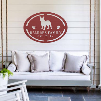 French Bulldog Family Established Metal Sign - BullyBellyMetal Sign