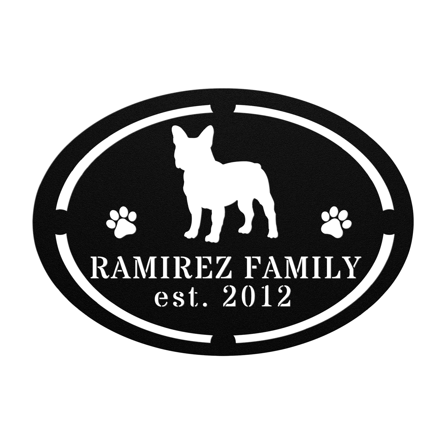 French Bulldog Family Established Metal Sign - BullyBellyMetal Sign
