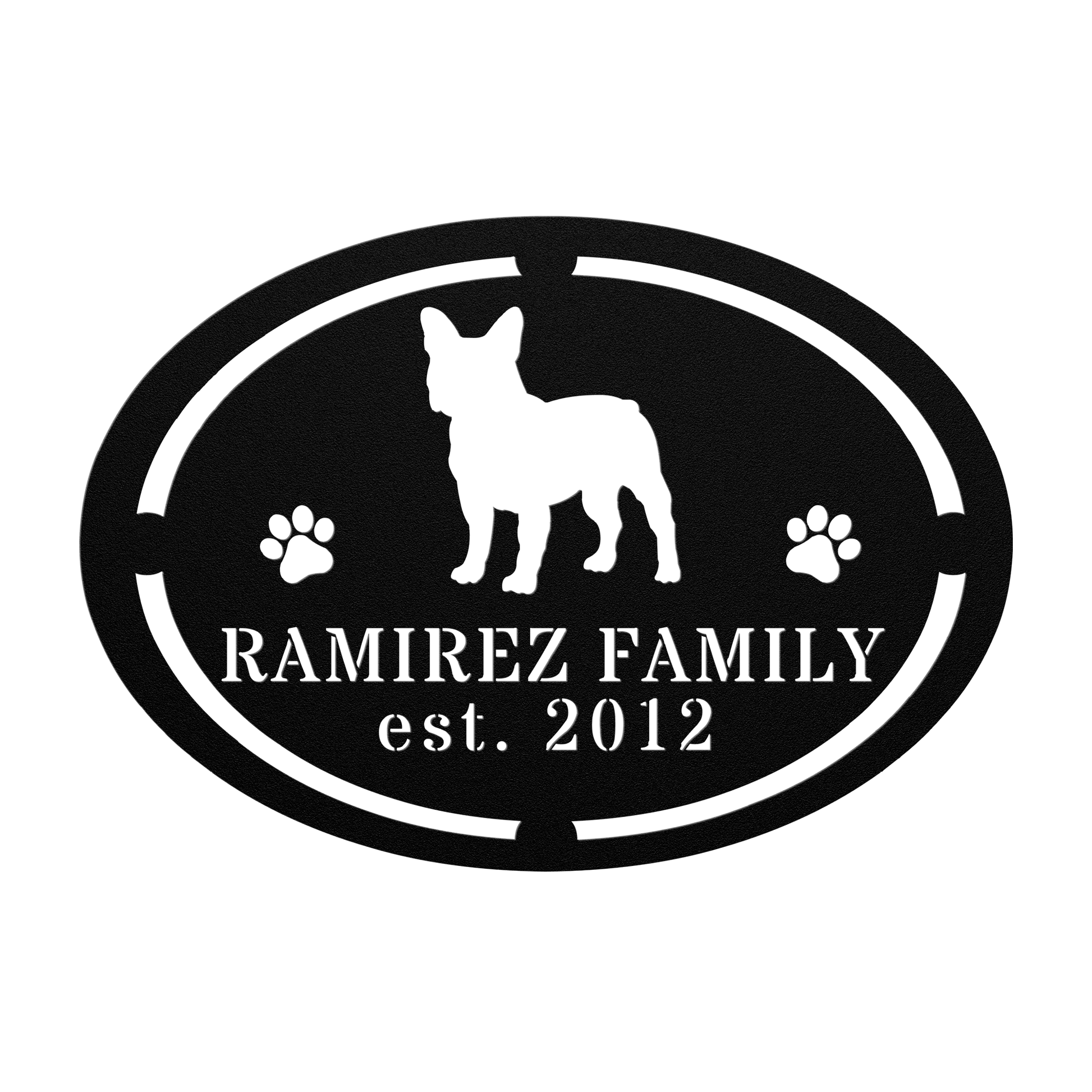 French Bulldog Family Established Metal Sign - BullyBellyMetal Sign
