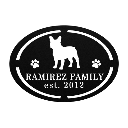 French Bulldog Family Established Metal Sign - BullyBellyMetal Sign