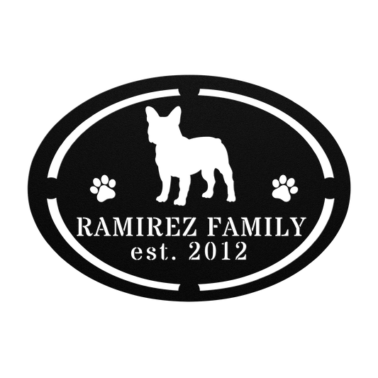 French Bulldog Family Established Metal Sign - BullyBellyMetal Sign