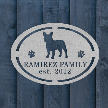 French Bulldog Family Established Metal Sign - BullyBellyMetal Sign