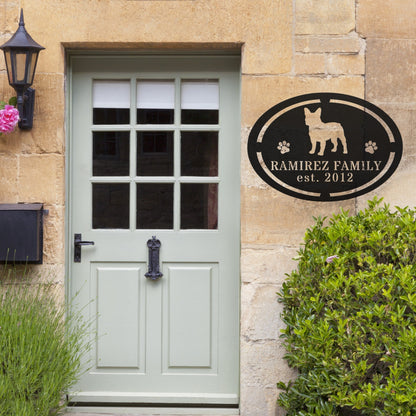 French Bulldog Family Established Metal Sign - BullyBellyMetal Sign