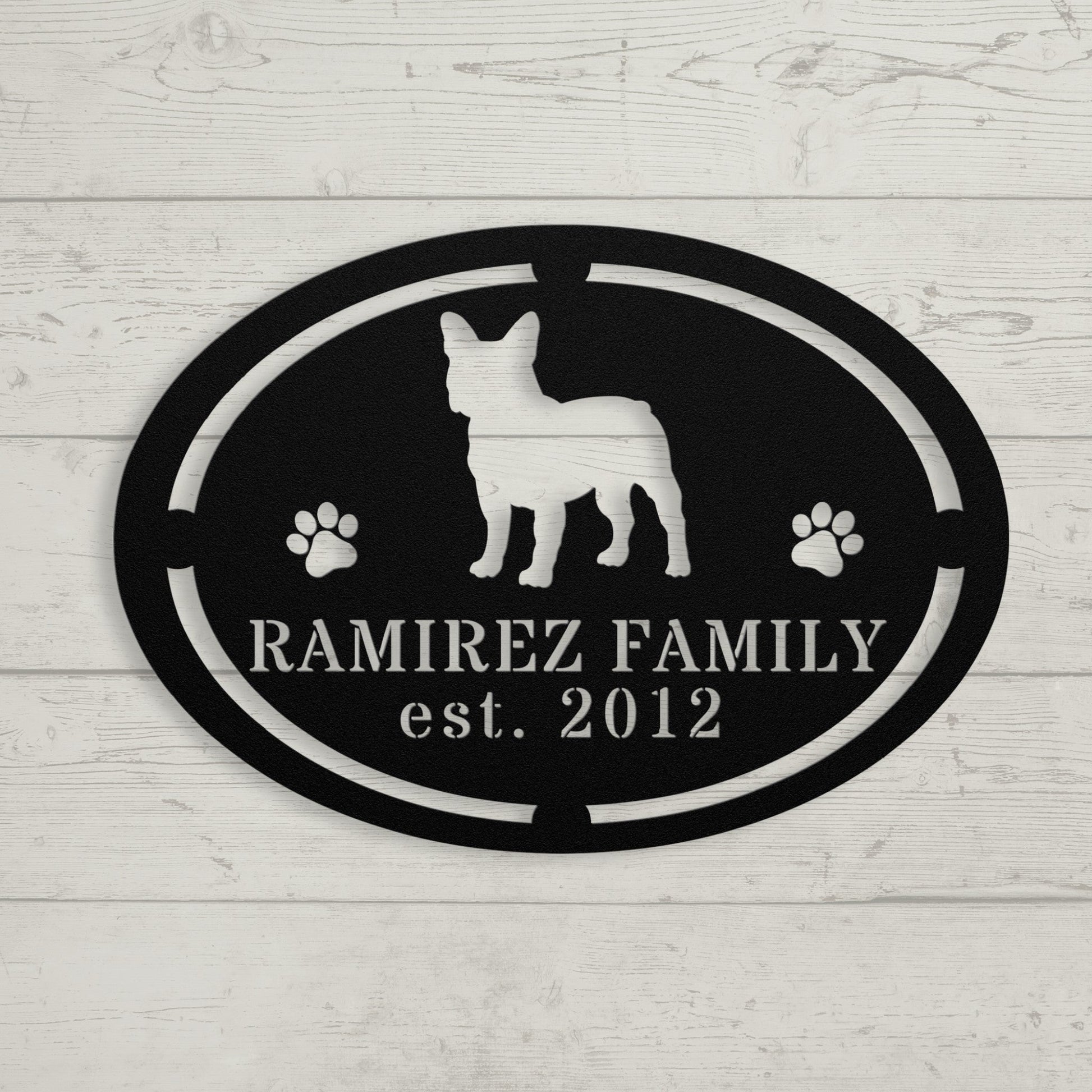 French Bulldog Family Established Metal Sign - BullyBellyMetal Sign