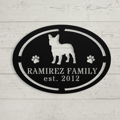 French Bulldog Family Established Metal Sign - BullyBellyMetal Sign