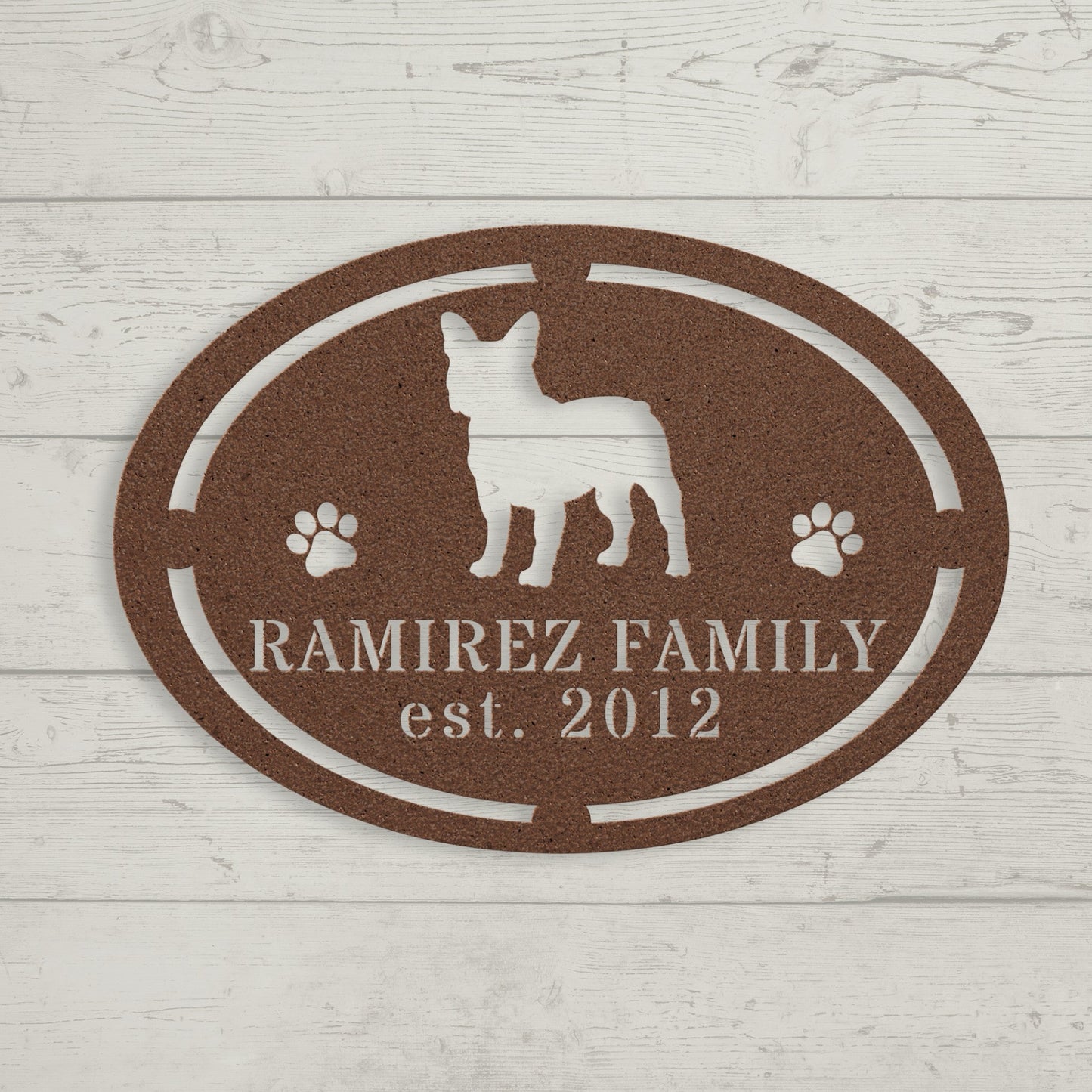 French Bulldog Family Established Metal Sign - BullyBellyMetal Sign