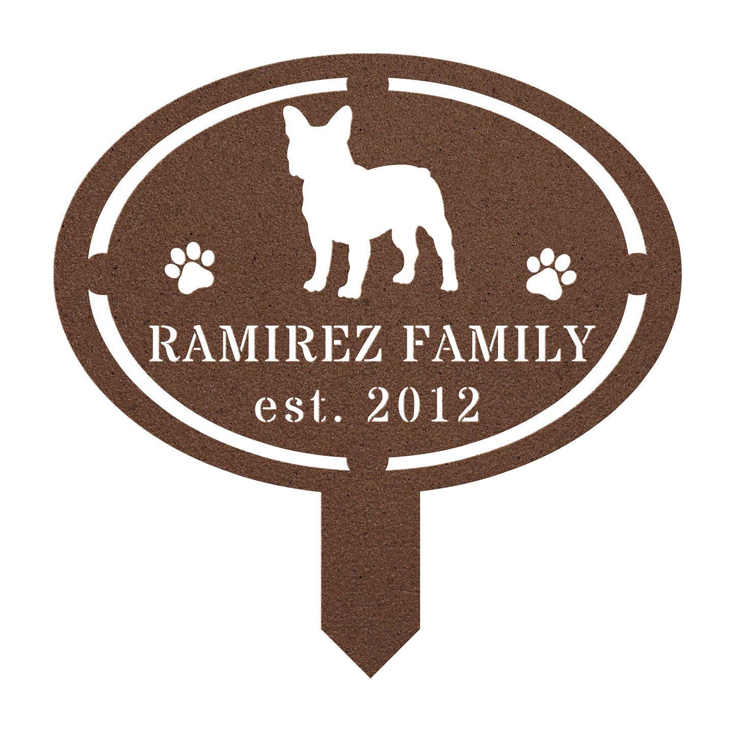 French Bulldog Family Yard Sign - BullyBellyMetal Sign