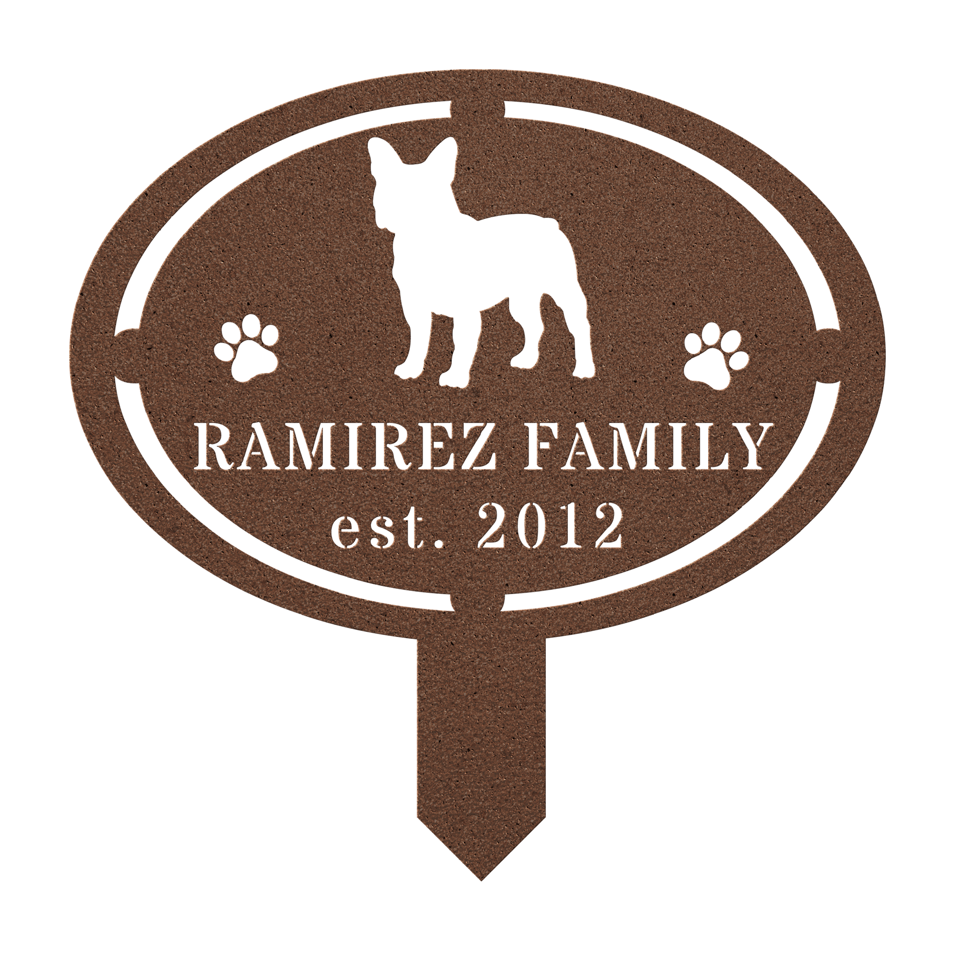 French Bulldog Family Yard Sign - BullyBellyMetal Sign