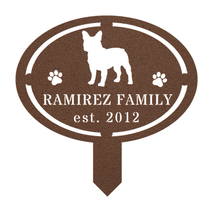 French Bulldog Family Yard Sign - BullyBellyMetal Sign