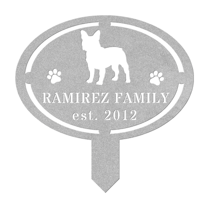 French Bulldog Family Yard Sign - BullyBellyMetal Sign