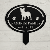 French Bulldog Family Yard Sign - BullyBellyMetal Sign