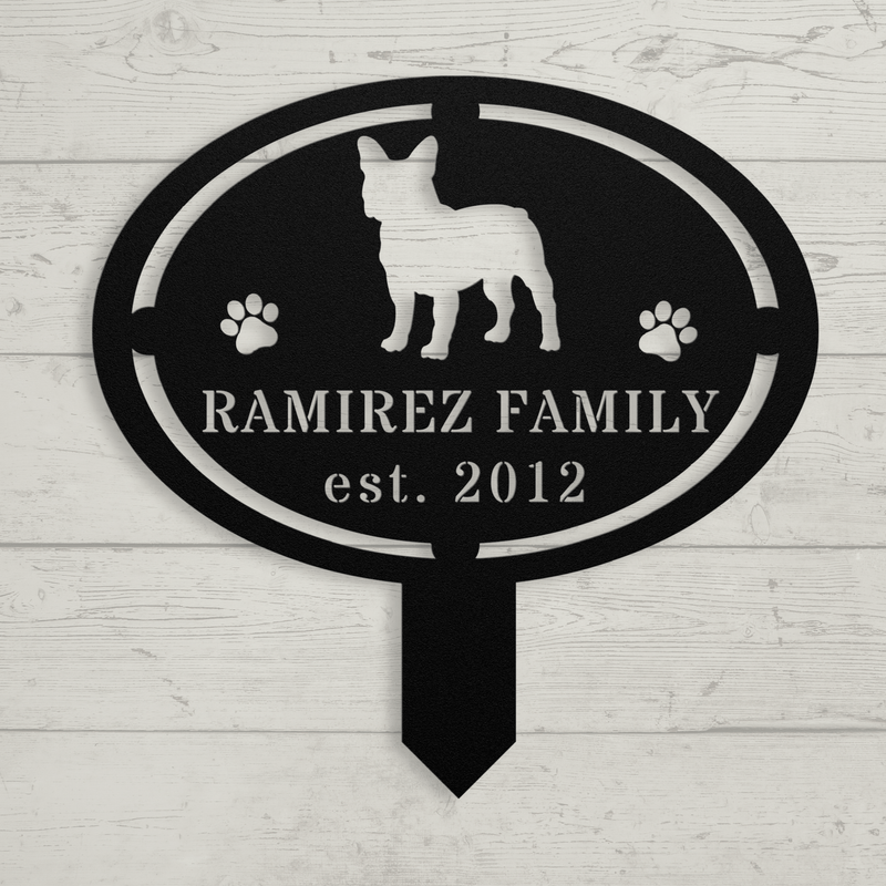 French Bulldog Family Yard Sign - BullyBellyMetal Sign