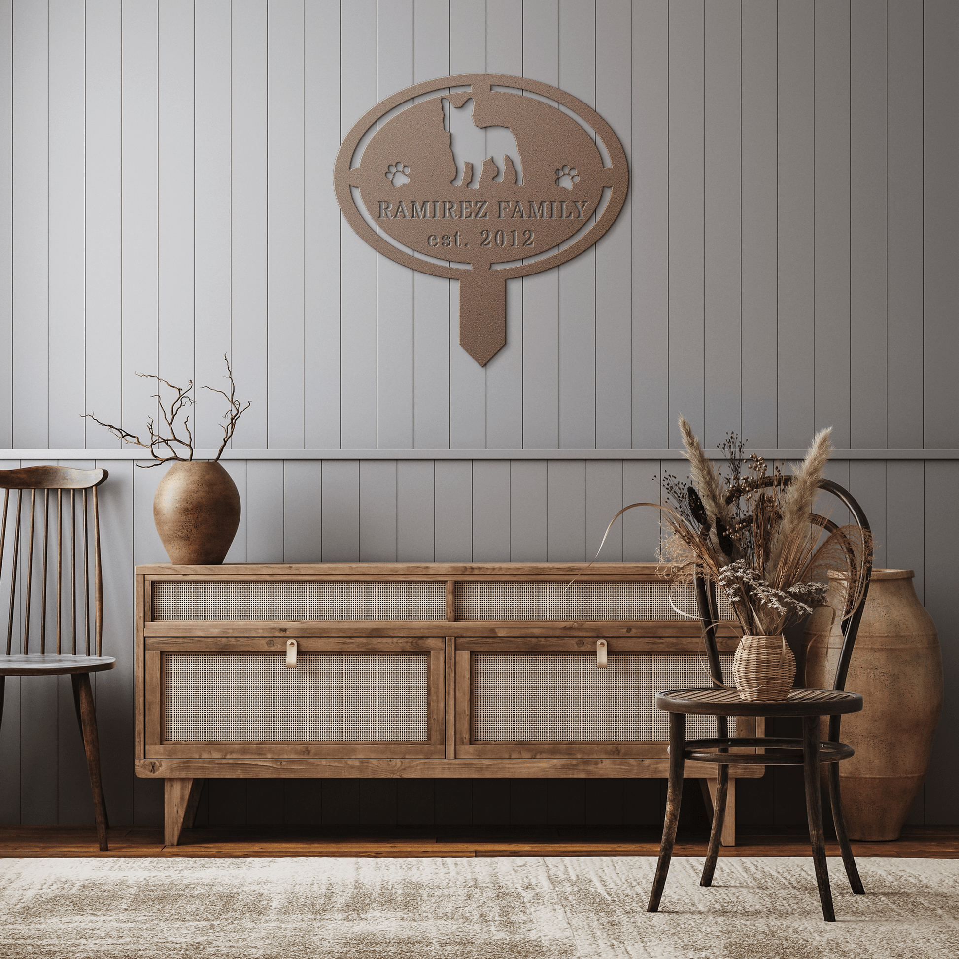 French Bulldog Family Yard Sign - BullyBellyMetal Sign