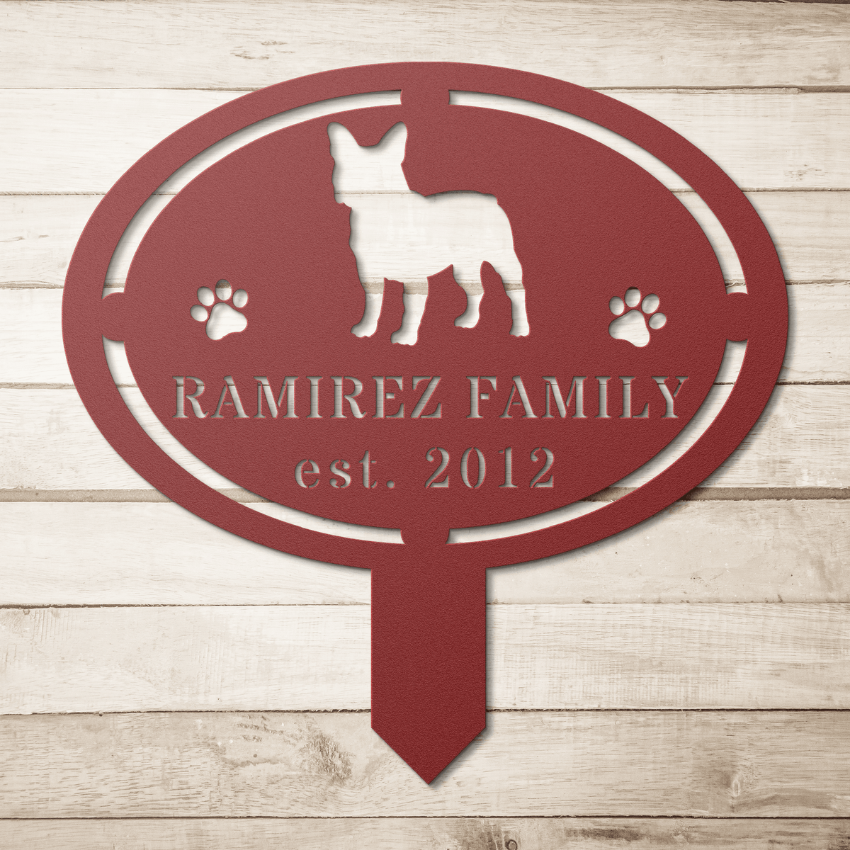 French Bulldog Family Yard Sign - BullyBellyMetal Sign