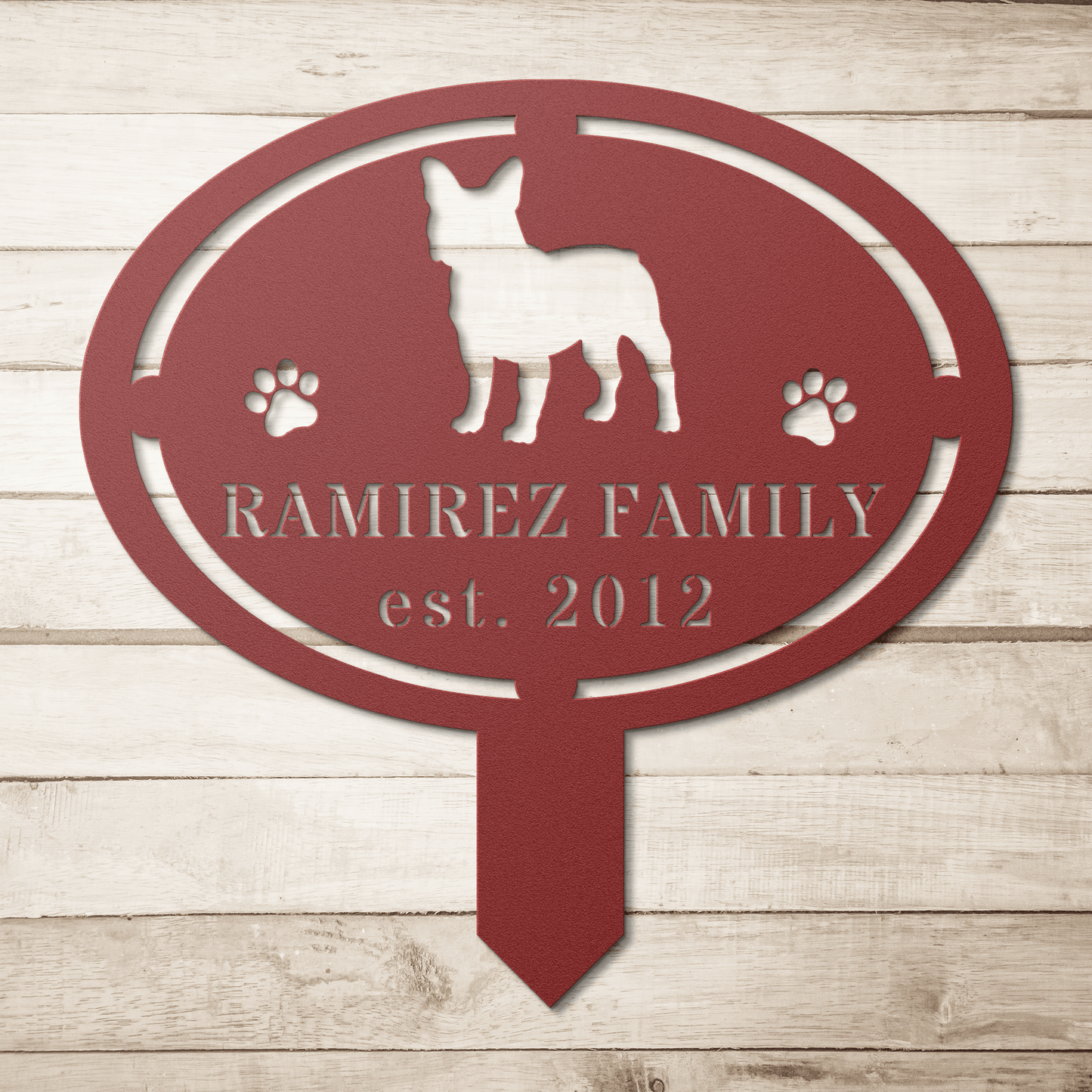French Bulldog Family Yard Sign - BullyBellyMetal Sign