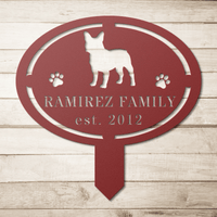 French Bulldog Family Yard Sign - BullyBellyMetal Sign