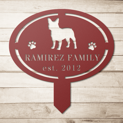 French Bulldog Family Yard Sign - BullyBellyMetal Sign