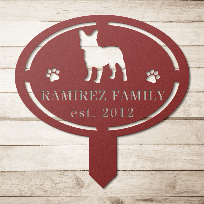 French Bulldog Family Yard Sign - BullyBellyMetal Sign