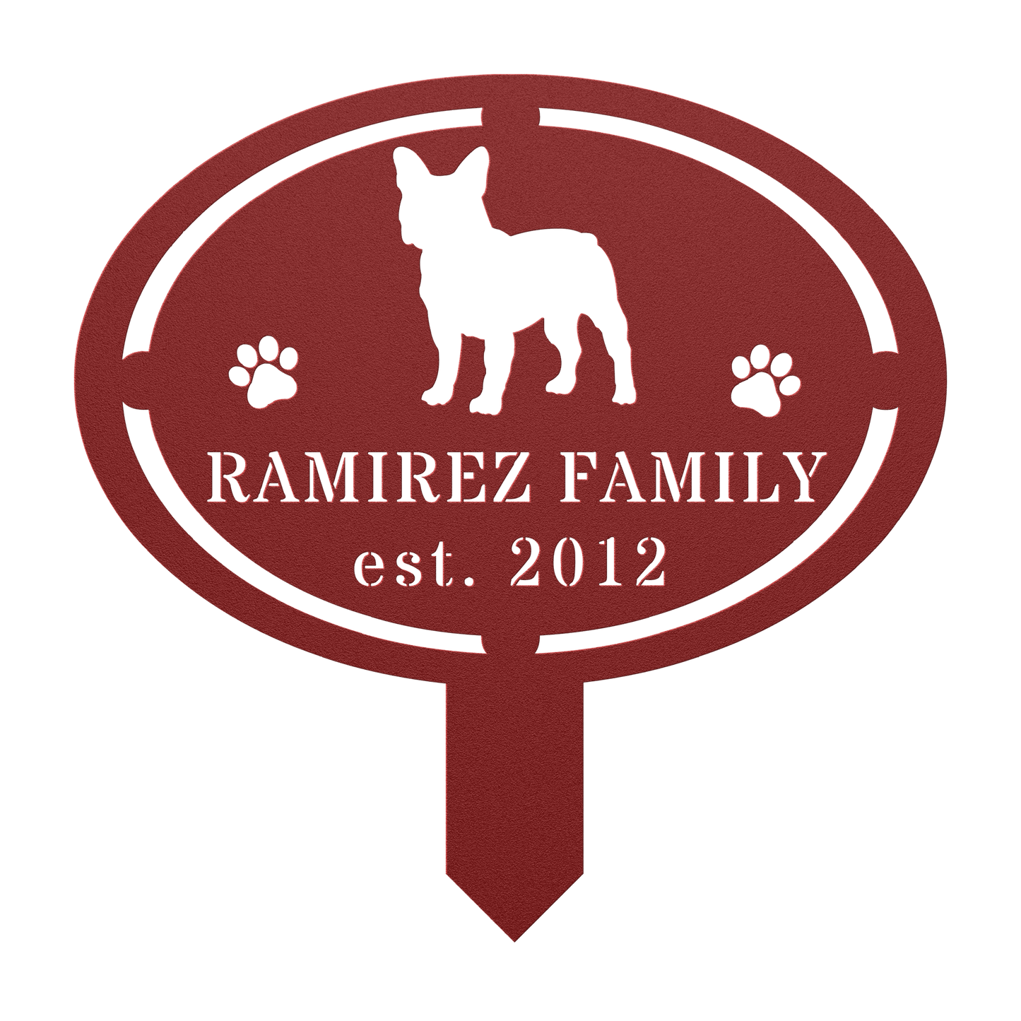 French Bulldog Family Yard Sign - BullyBellyMetal Sign