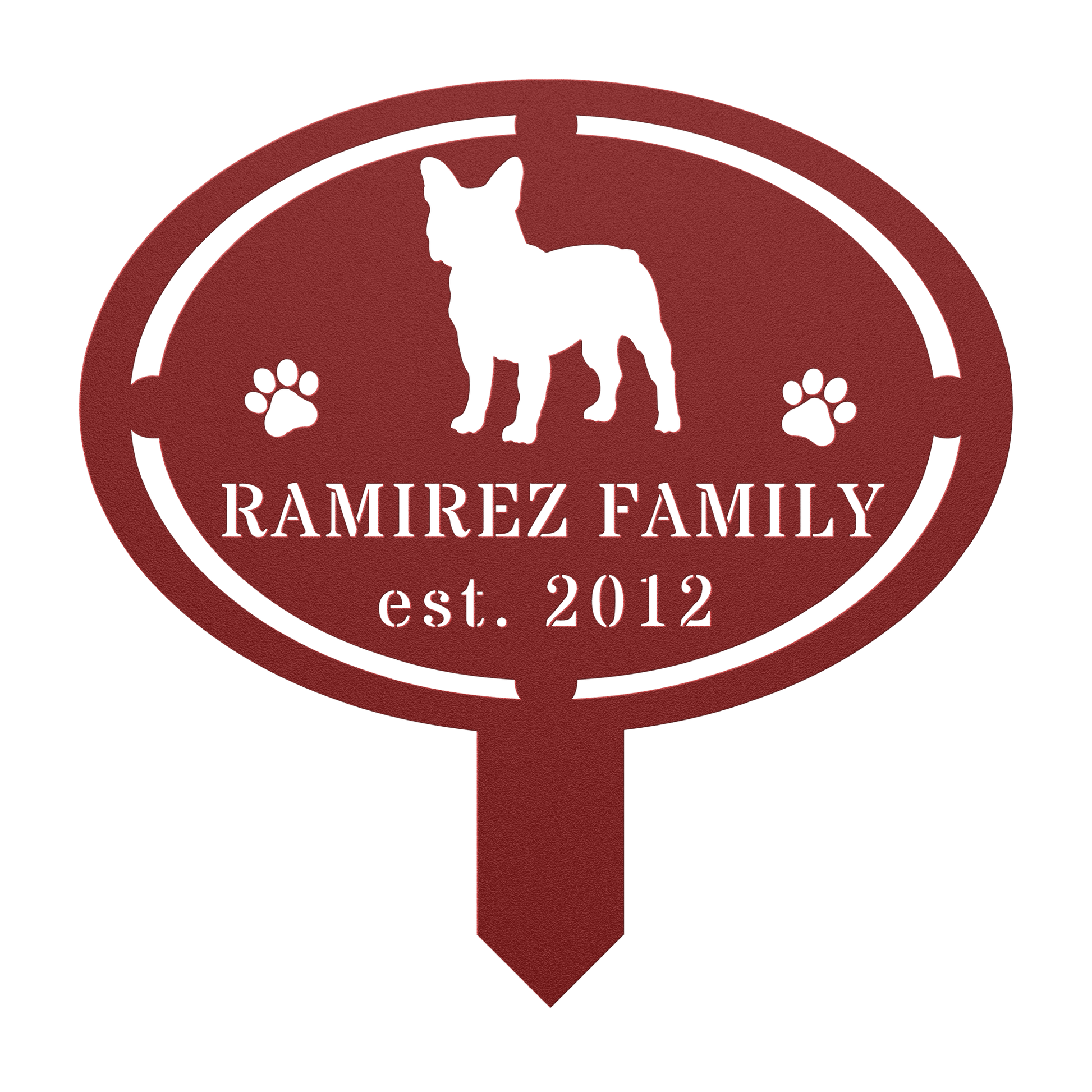 French Bulldog Family Yard Sign - BullyBellyMetal Sign