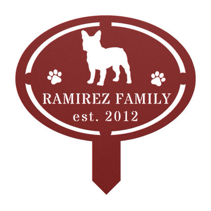 French Bulldog Family Yard Sign - BullyBellyMetal Sign