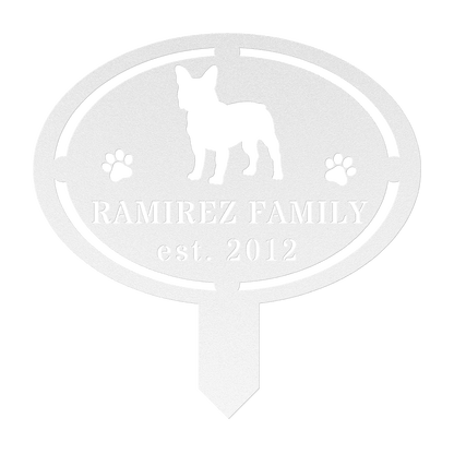 French Bulldog Family Yard Sign - BullyBellyMetal Sign