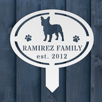 French Bulldog Family Yard Sign - BullyBellyMetal Sign
