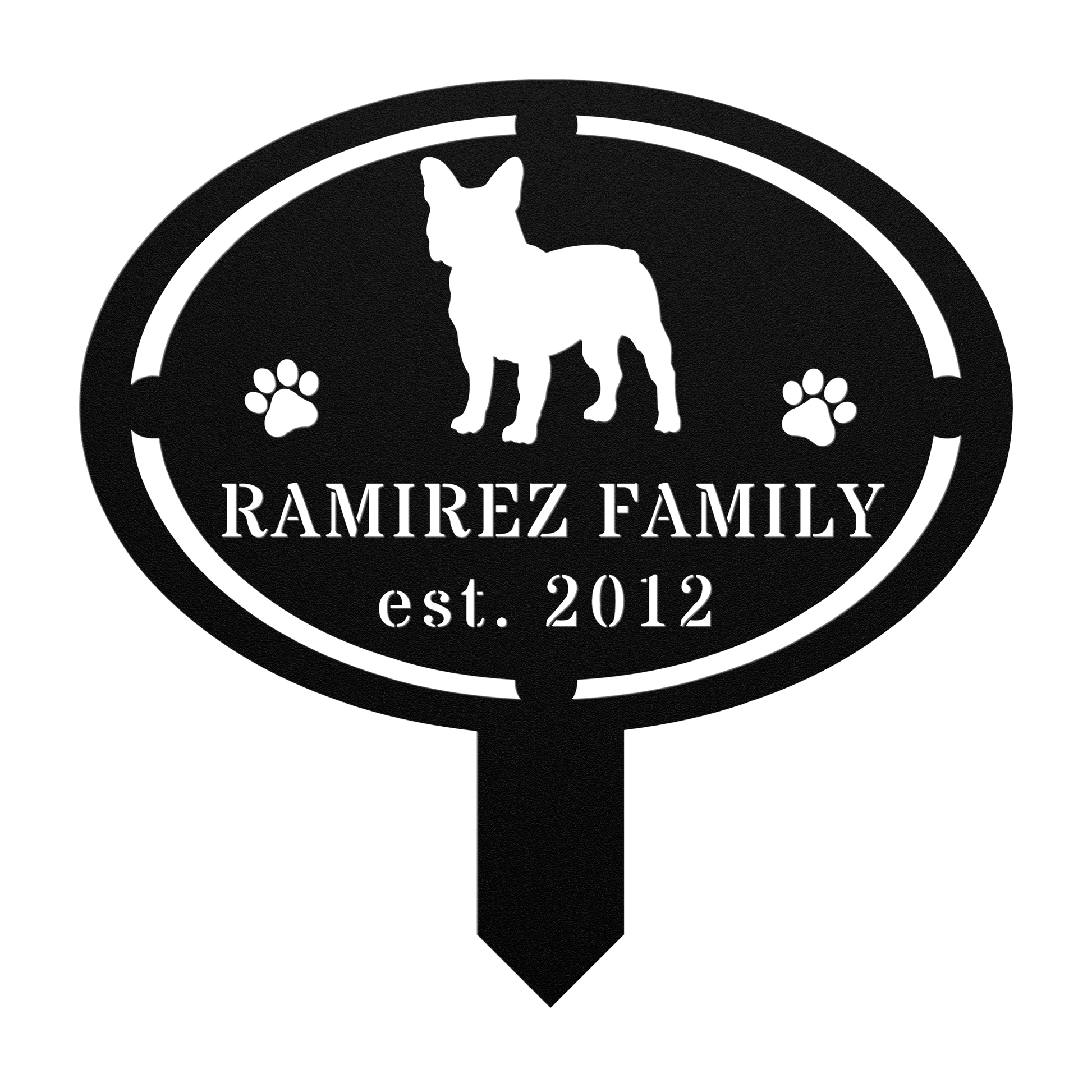 French Bulldog Family Yard Sign - BullyBellyMetal Sign