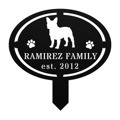 French Bulldog Family Yard Sign - BullyBellyMetal Sign