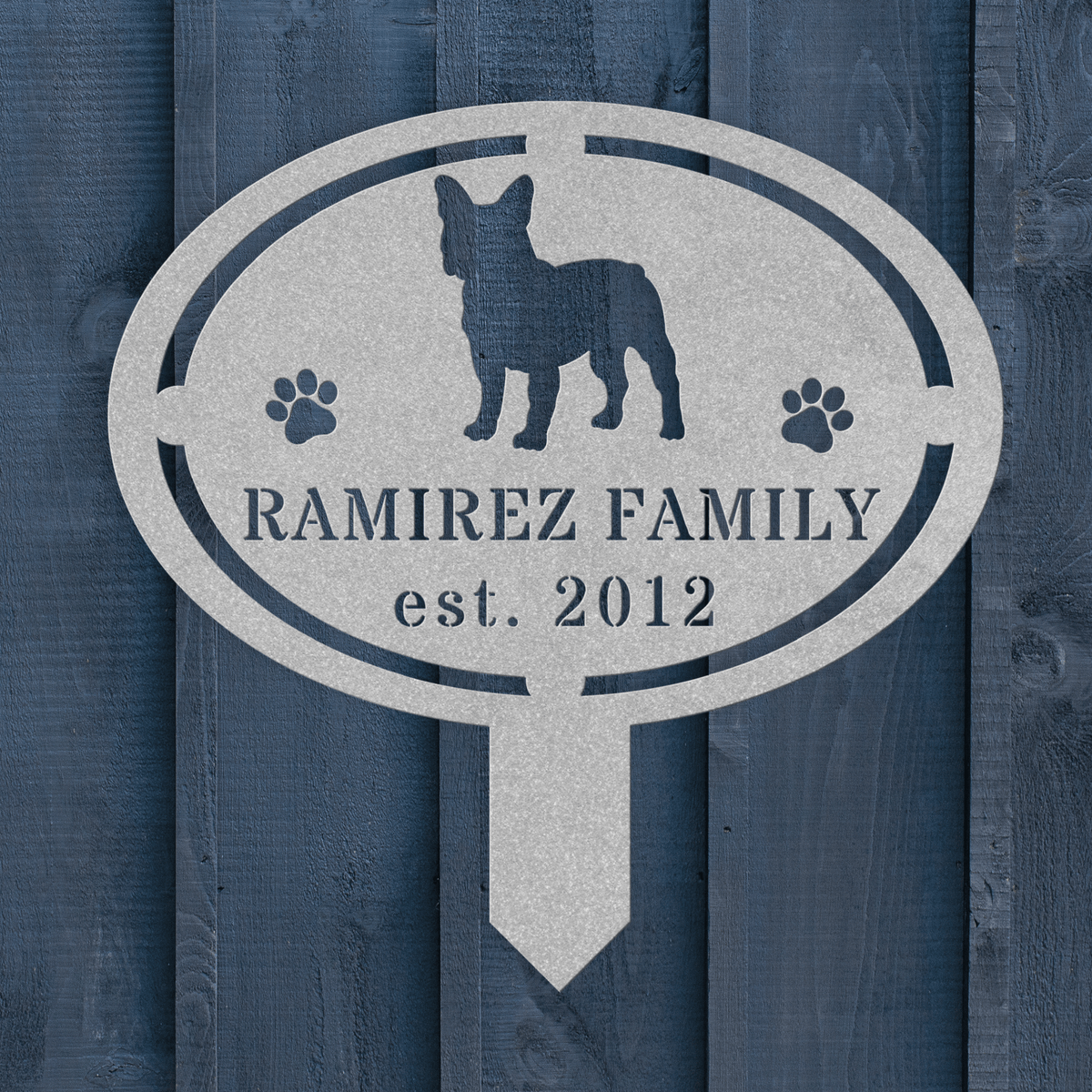 French Bulldog Family Yard Sign - BullyBellyMetal Sign