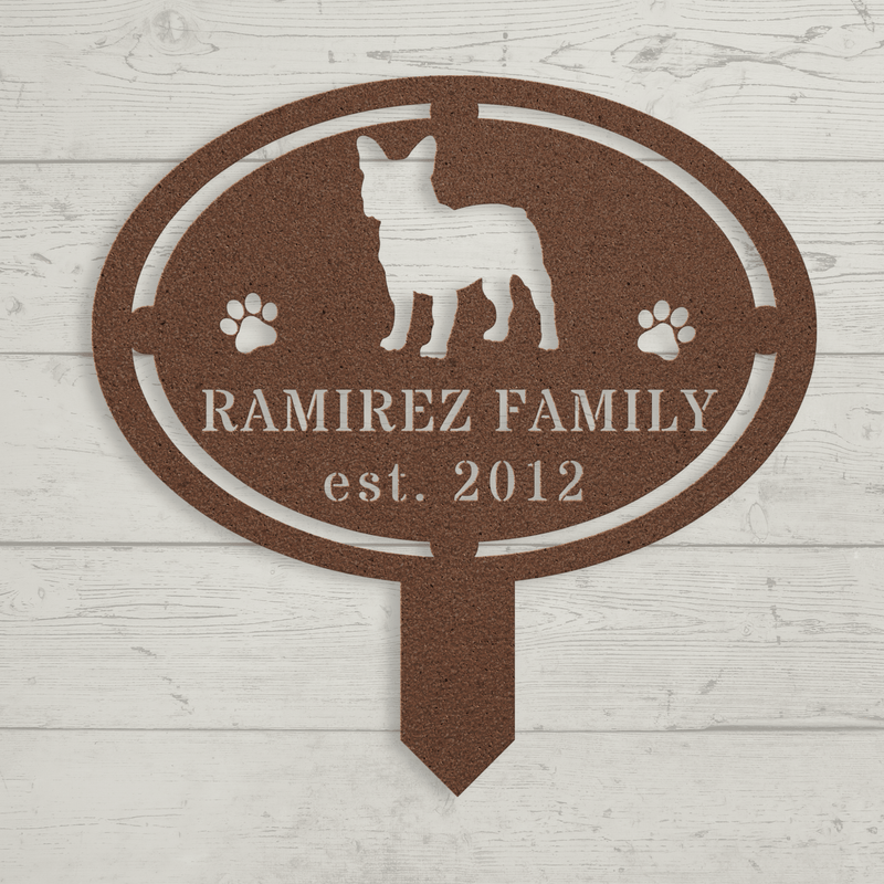 French Bulldog Family Yard Sign - BullyBellyMetal Sign