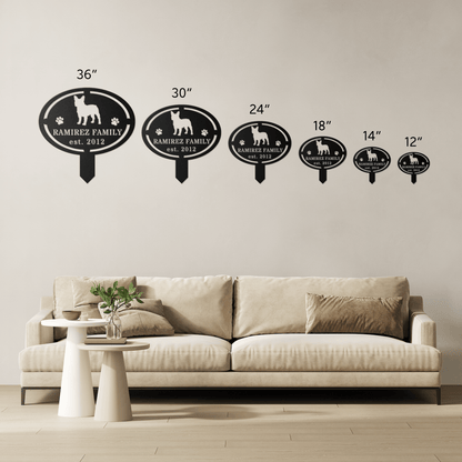 French Bulldog Family Yard Sign - BullyBellyMetal Sign