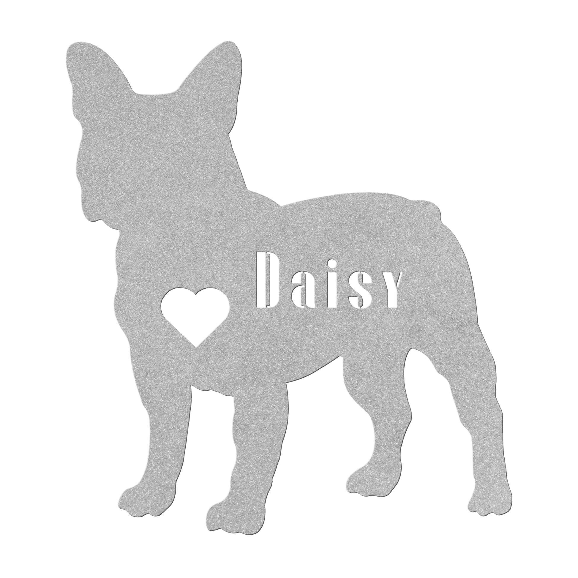 French Bulldog Heart and Name Metal Sign - BullyBellyMetal Sign
