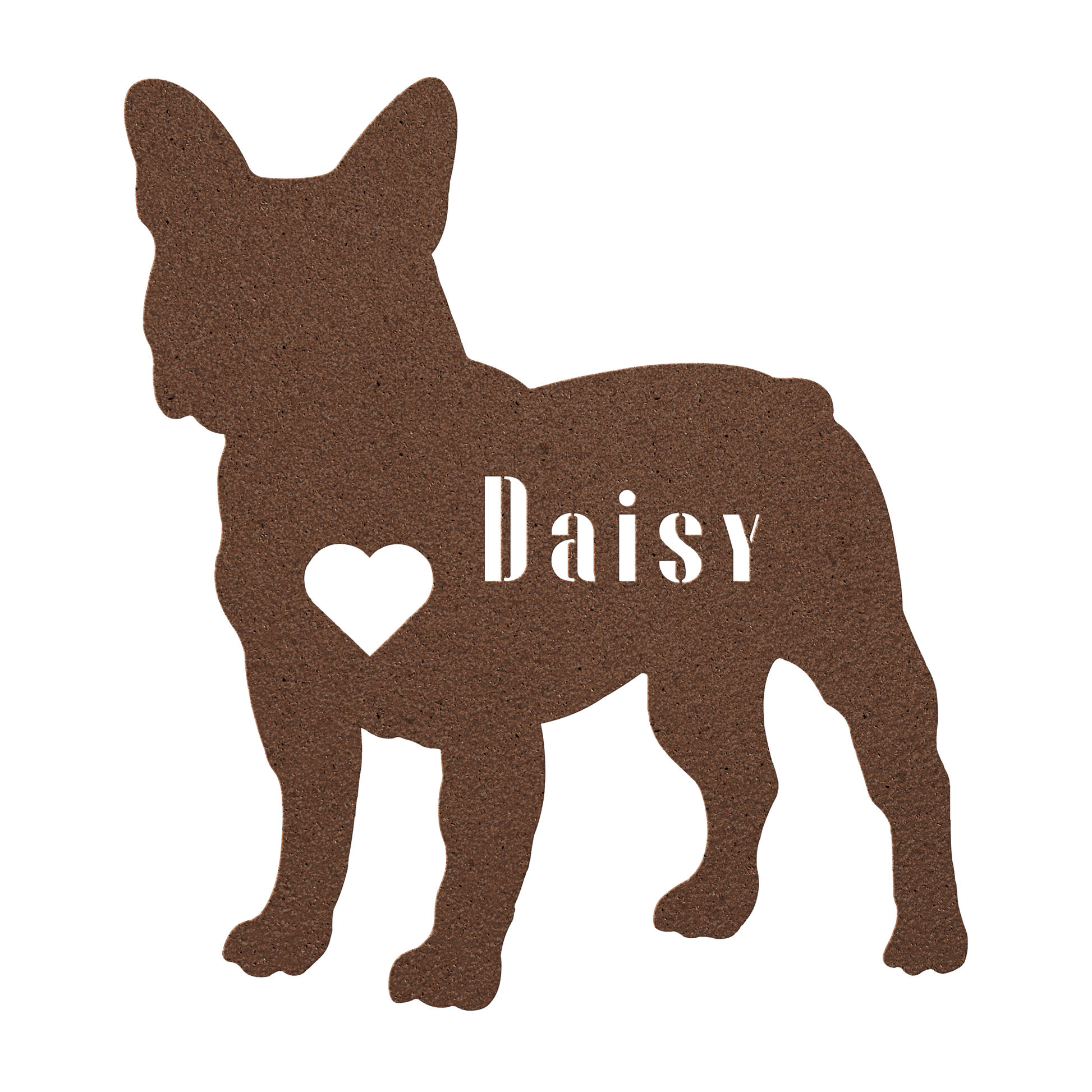 French Bulldog Heart and Name Metal Sign - BullyBellyMetal Sign