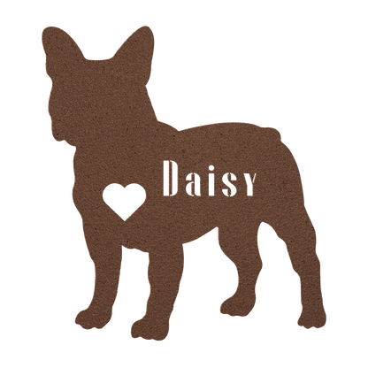 French Bulldog Heart and Name Metal Sign - BullyBellyMetal Sign