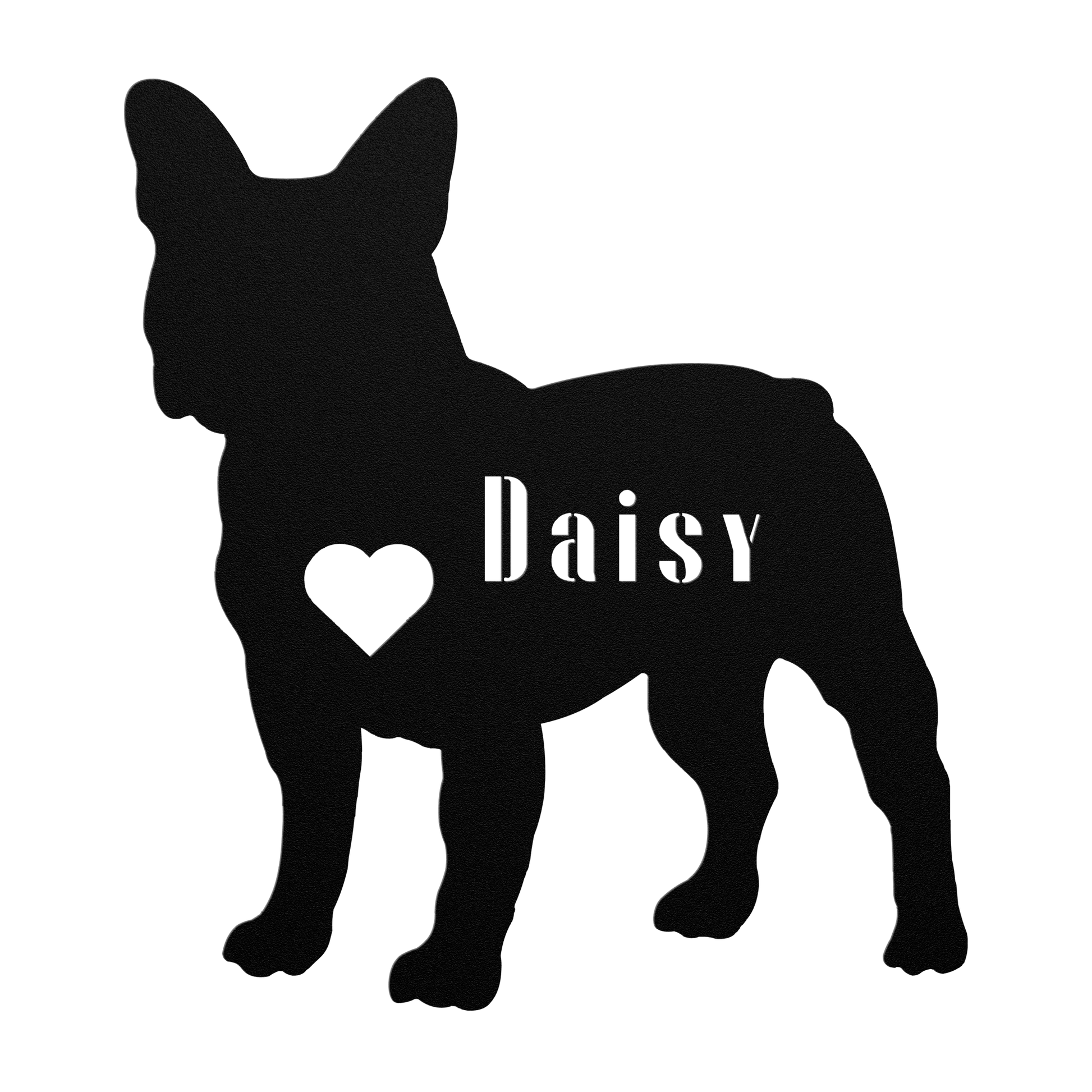 French Bulldog Heart and Name Metal Sign - BullyBellyMetal Sign