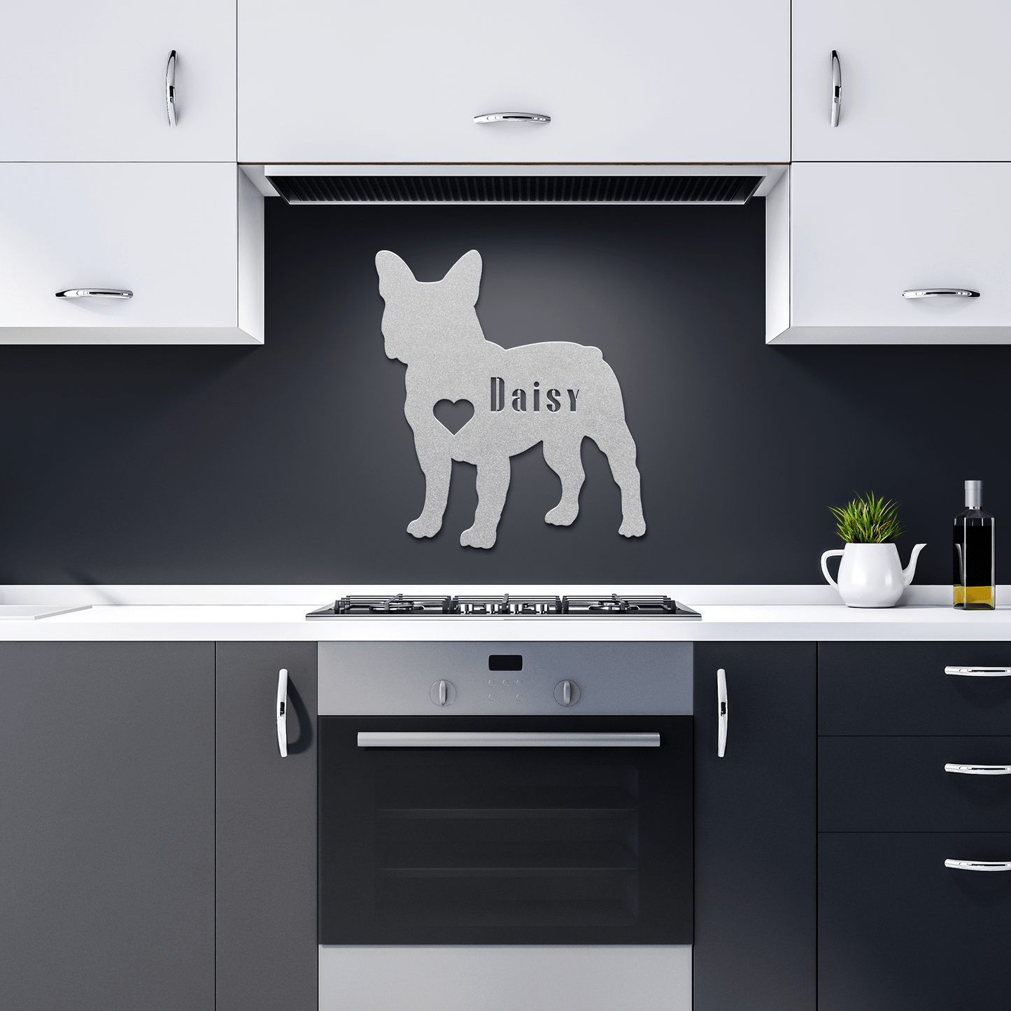 French Bulldog Heart and Name Metal Sign - BullyBellyMetal Sign