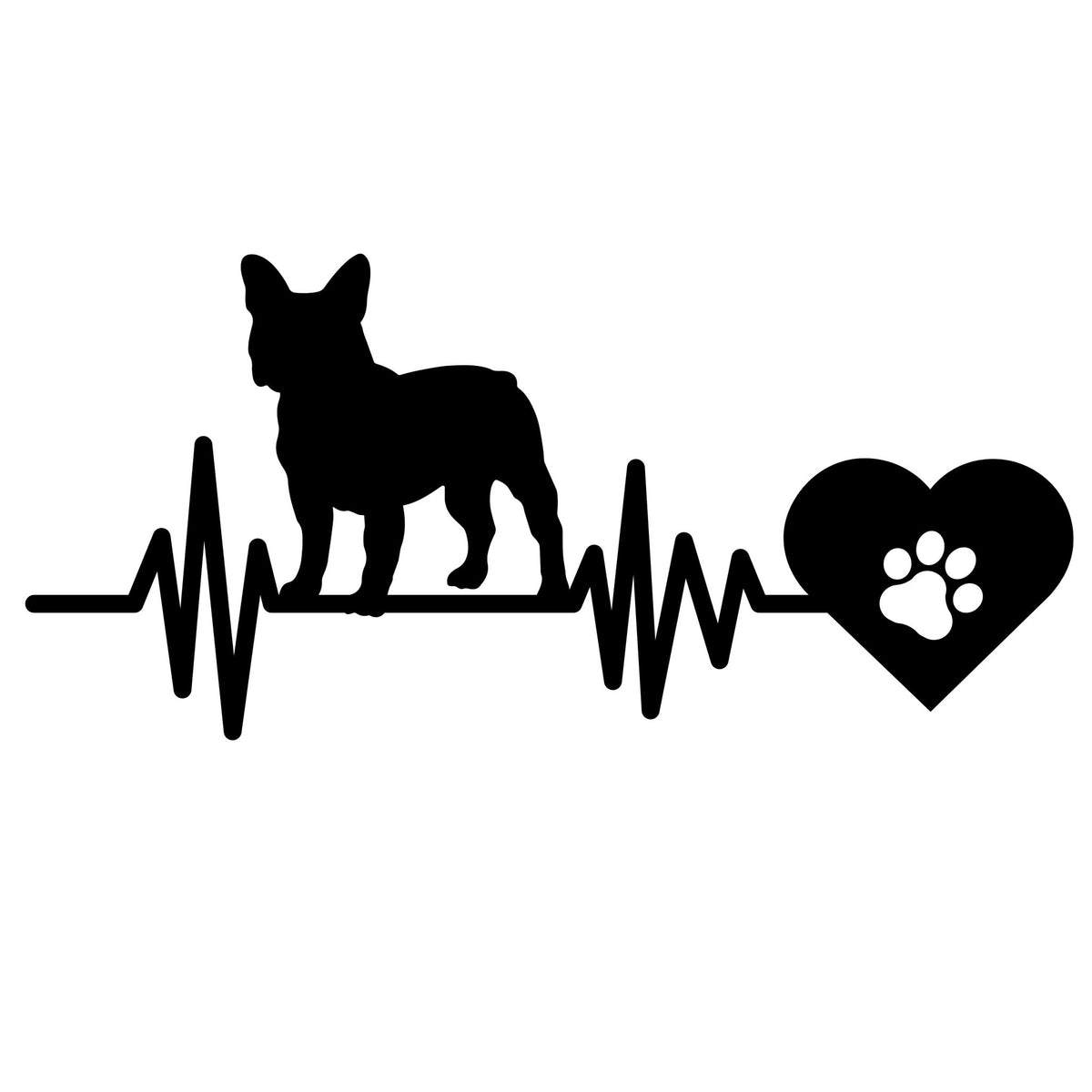 French Bulldog Heartbeat Metal Sign - BullyBellyFrench Bulldog - Custom